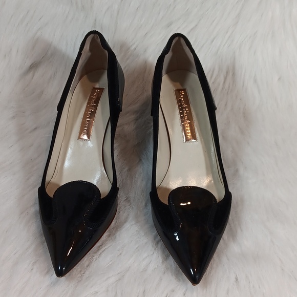 Rupert Sanderson  Designer Black Patent Leather Pumps Sz 38.5/ 8 main image 4